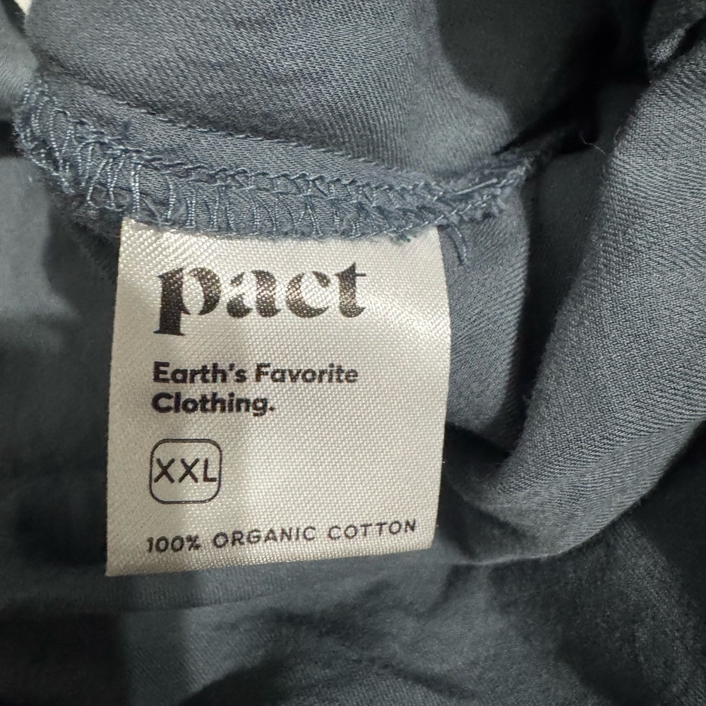 PACT Women's Pants, Pull On Drawstring Wide Leg Gray Cropped, Size XXL Cotton - Picture 7 of 8